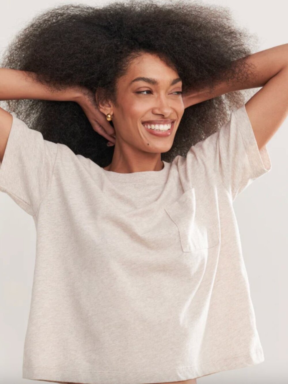 Jenni Kayne Vintage Pocket Tee Oatmeal Size Small